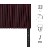 Mira Stain-Resistant Performance Velvet Twin Headboard in Mulberry