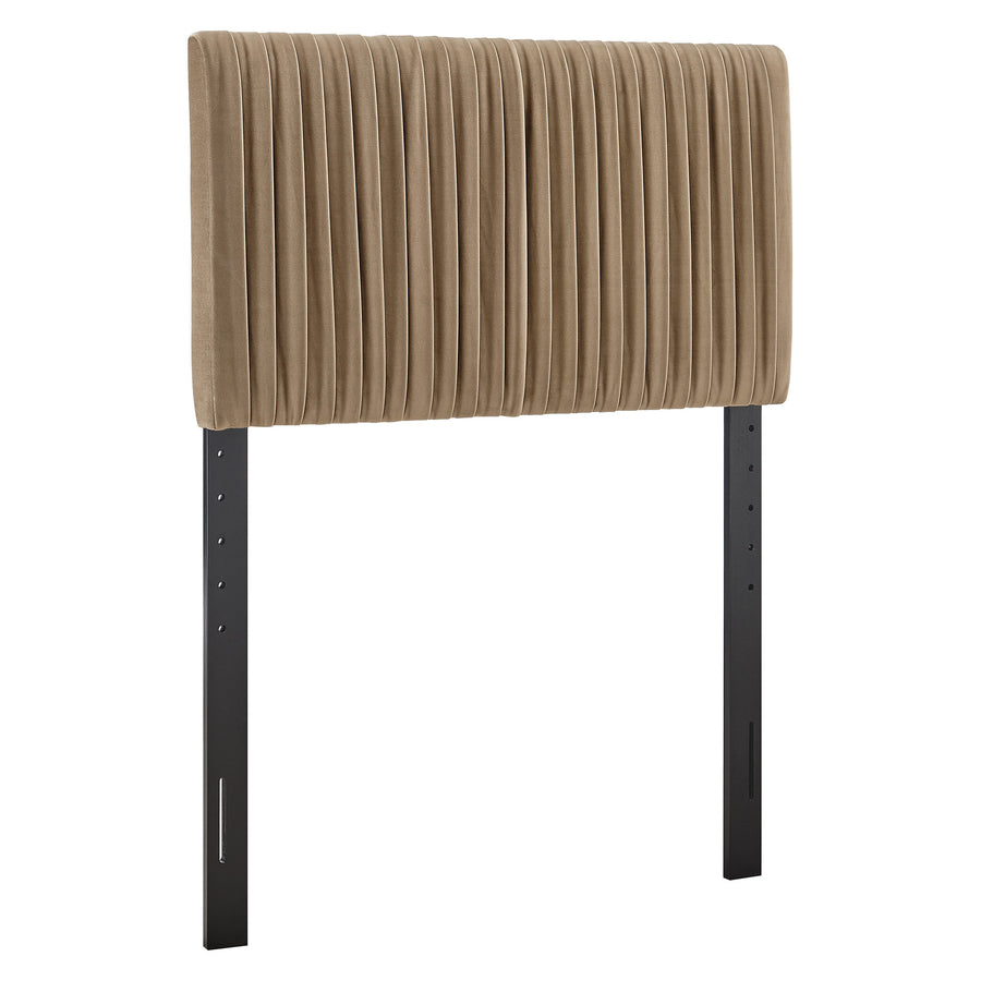 Mira Stain-Resistant Performance Velvet Twin Headboard in Taupe