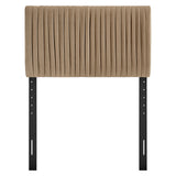 Mira Stain-Resistant Performance Velvet Twin Headboard in Taupe