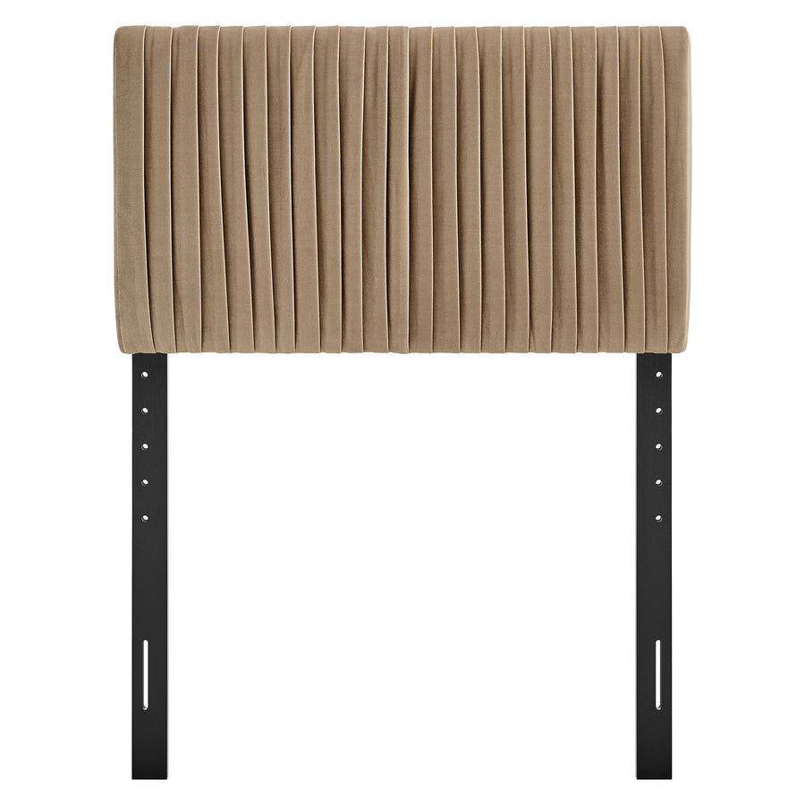 Mira Stain-Resistant Performance Velvet Twin Headboard in Taupe