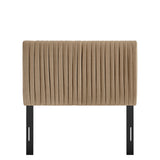 Mira Stain-Resistant Performance Velvet Twin Headboard in Taupe