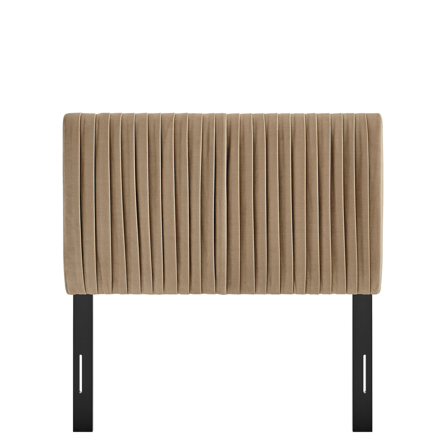 Mira Stain-Resistant Performance Velvet Twin Headboard in Taupe