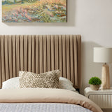 Mira Stain-Resistant Performance Velvet Twin Headboard in Taupe