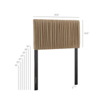 Mira Stain-Resistant Performance Velvet Twin Headboard in Taupe