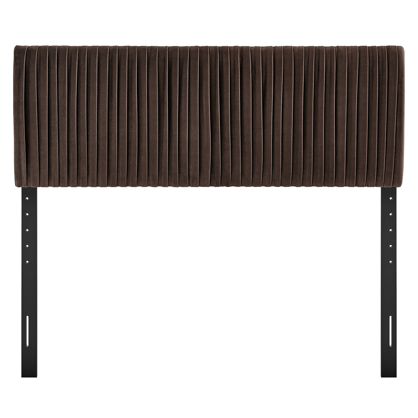 Mira Stain-Resistant Performance Velvet Full Headboard in Chocolate Brown