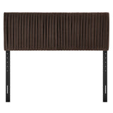 Mira Stain-Resistant Performance Velvet Full Headboard in Chocolate Brown