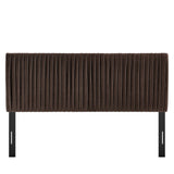 Mira Stain-Resistant Performance Velvet Full Headboard in Chocolate Brown