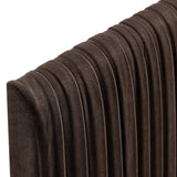 Mira Stain-Resistant Performance Velvet Full Headboard in Chocolate Brown