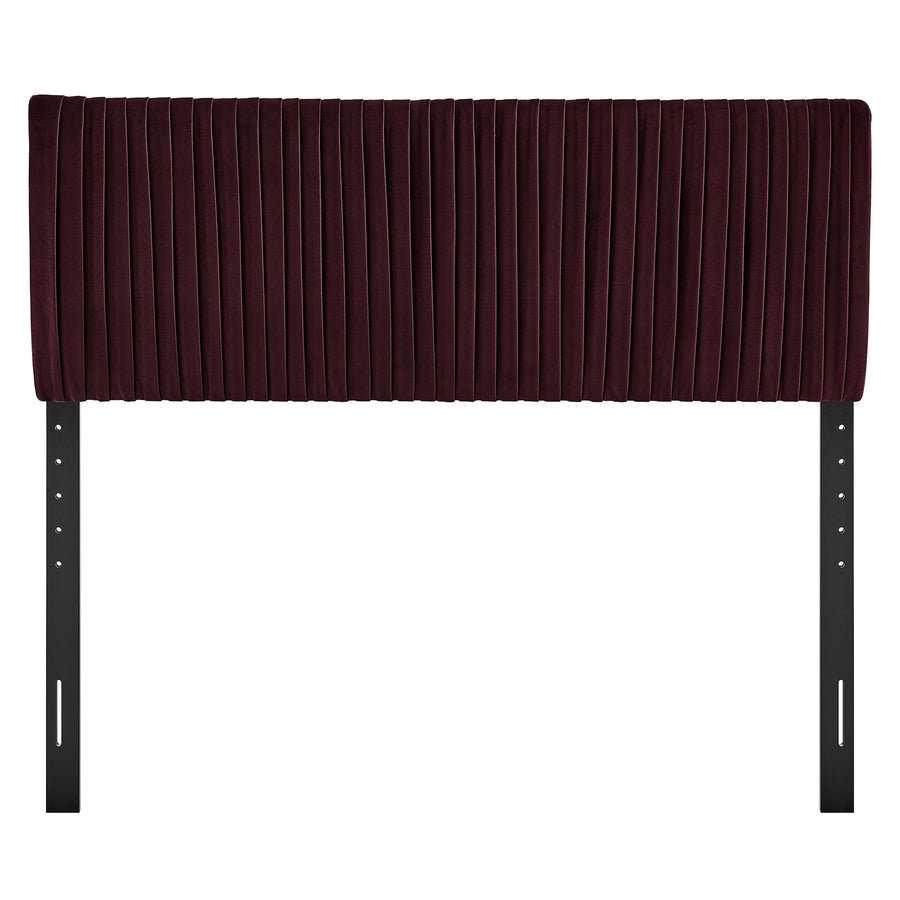 Mira Stain-Resistant Performance Velvet Full Headboard in Mulberry