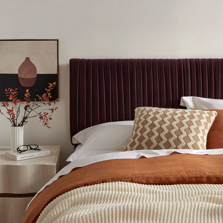Eloise Stain-Resistant Performance Velvet Full Headboard in Mulberry