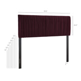 Mira Stain-Resistant Performance Velvet Full Headboard in Mulberry