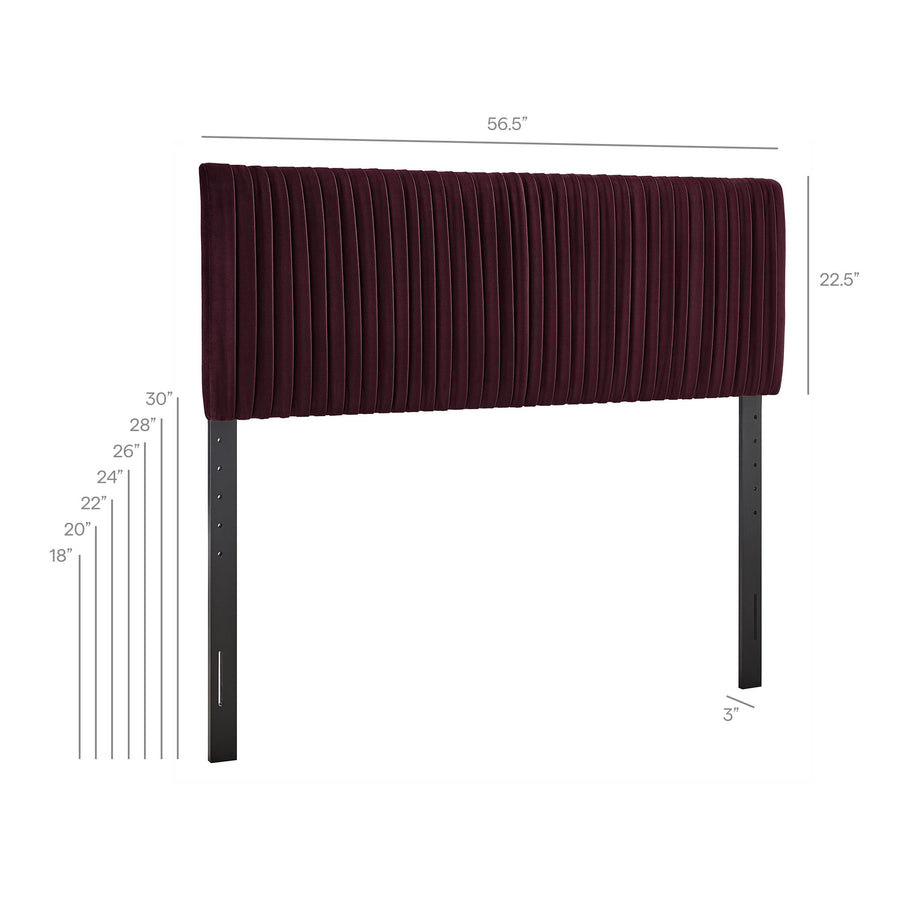Mira Stain-Resistant Performance Velvet Full Headboard in Mulberry