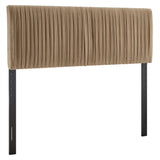 Mira Stain-Resistant Performance Velvet Full Headboard in Taupe
