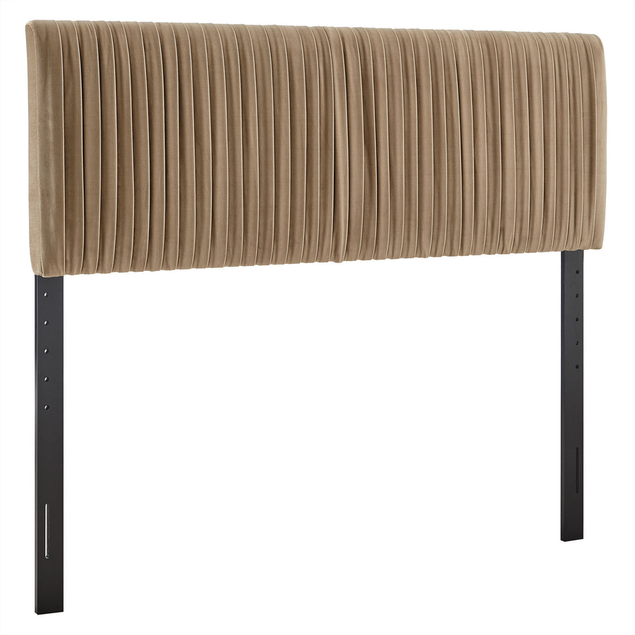Mira Stain-Resistant Performance Velvet Full Headboard in Taupe