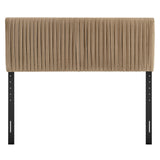 Mira Stain-Resistant Performance Velvet Full Headboard in Taupe