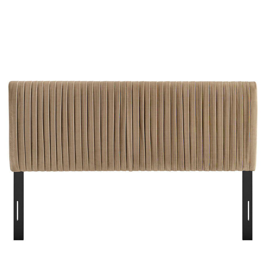 Mira Stain-Resistant Performance Velvet Full Headboard in Taupe