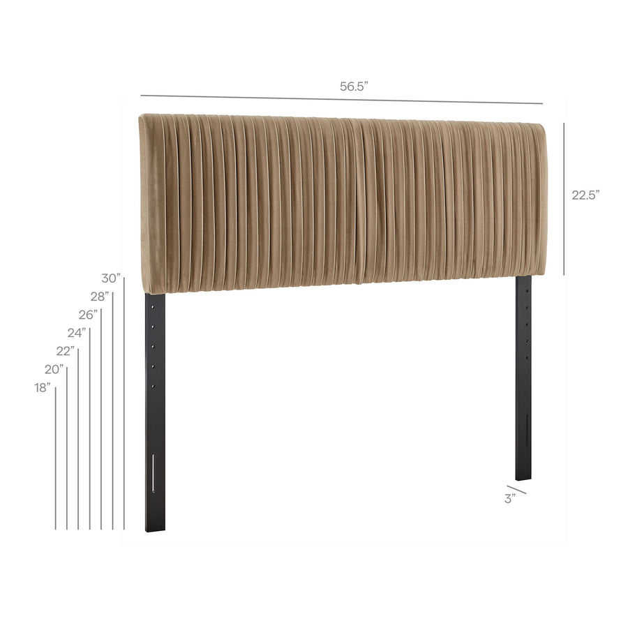 Mira Stain-Resistant Performance Velvet Full Headboard in Taupe