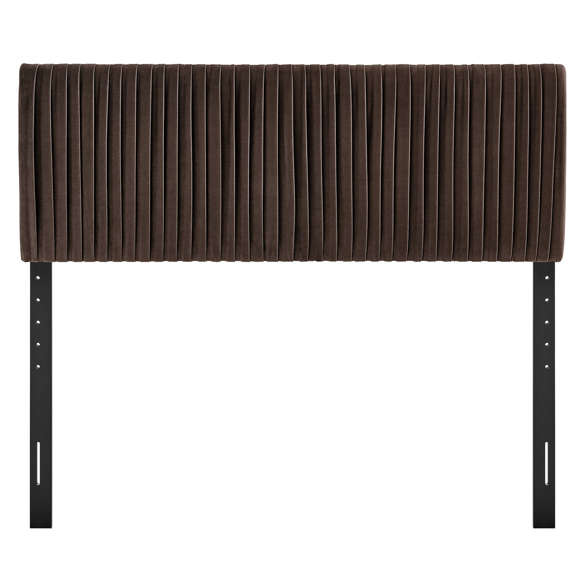 Mira Stain-Resistant Performance Velvet Queen Headboard in Chocolate Brown