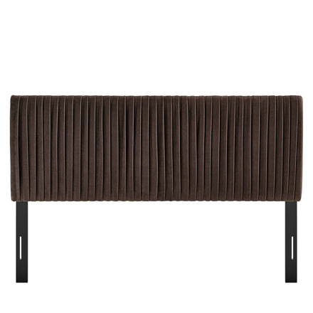 Eloise Stain-Resistant Performance Velvet Queen Headboard in Chocolate Brown