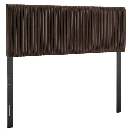 Eloise Stain-Resistant Performance Velvet King Headboard in Chocolate Brown