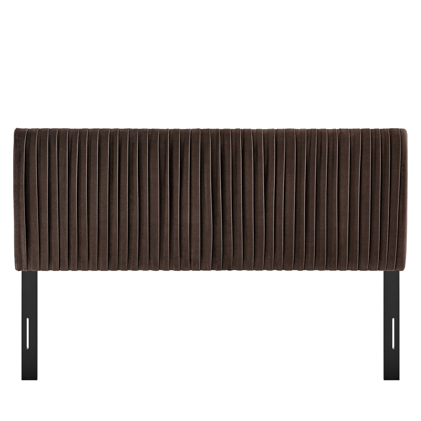 Mira Stain-Resistant Performance Velvet King Headboard in Chocolate Brown