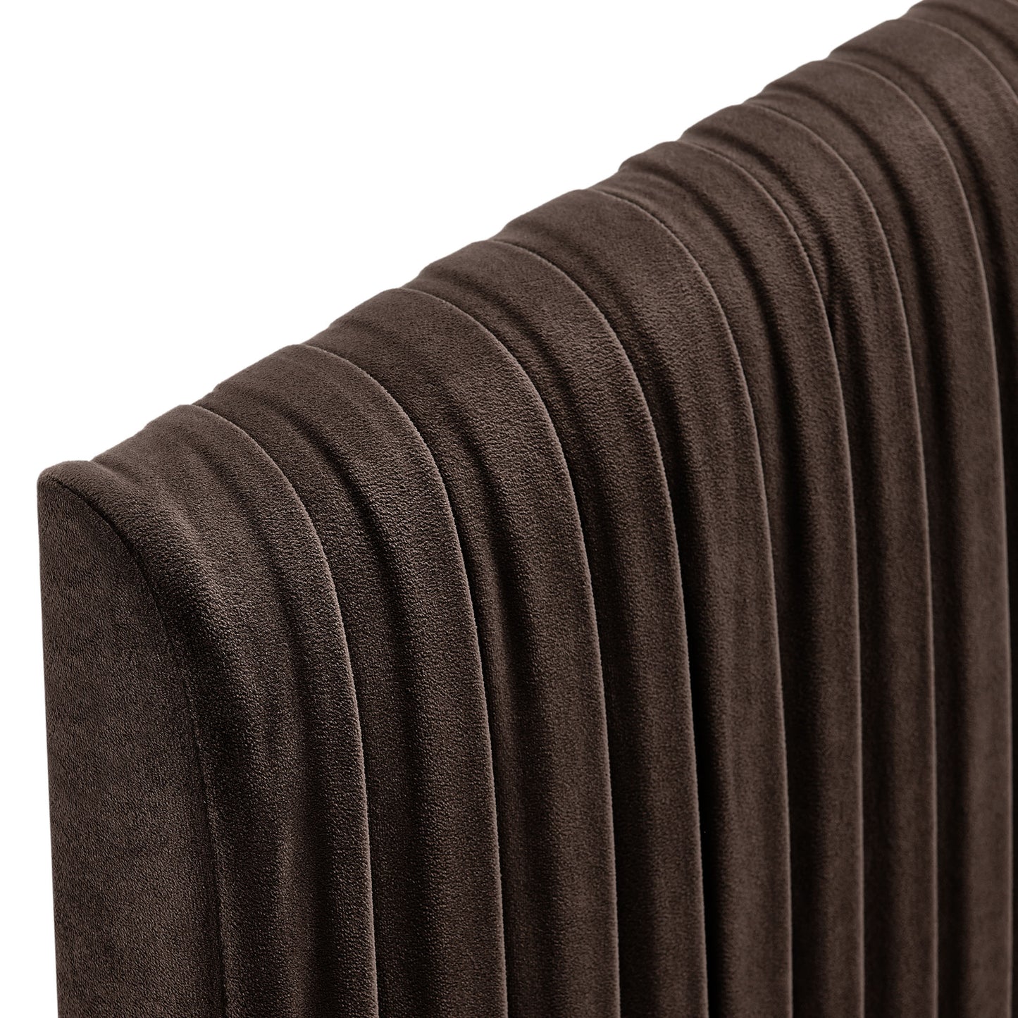 Mira Stain-Resistant Performance Velvet King Headboard in Chocolate Brown