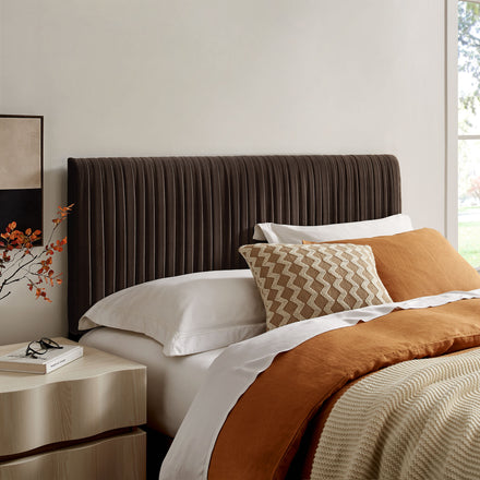 Eloise Stain-Resistant Performance Velvet King Headboard in Chocolate Brown
