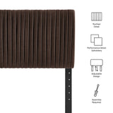 Mira Stain-Resistant Performance Velvet King Headboard in Chocolate Brown