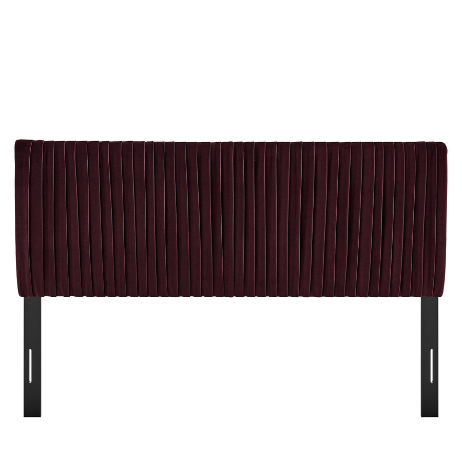 Mira Stain-Resistant Performance Velvet King Headboard in Mulberry