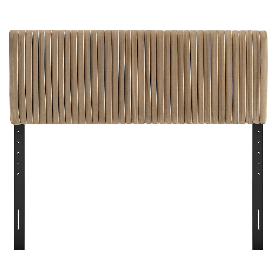 Mira Stain-Resistant Performance Velvet King Headboard in Taupe