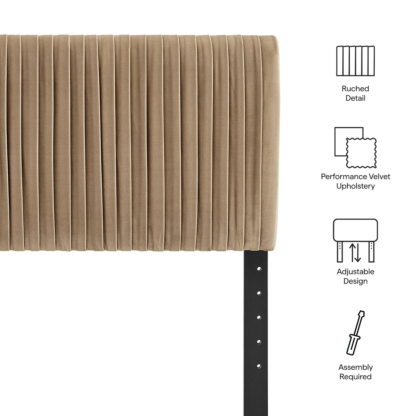 Mira Stain-Resistant Performance Velvet King Headboard in Taupe