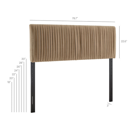 Eloise Stain-Resistant Performance Velvet King Headboard in Taupe