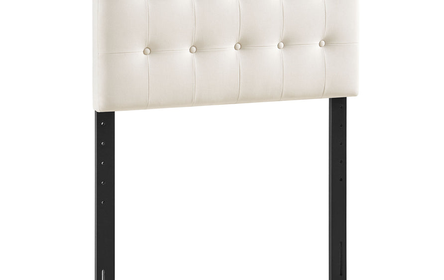 Vale Stain-Resistant Performance Velvet Twin Size Headboard in Alabaster