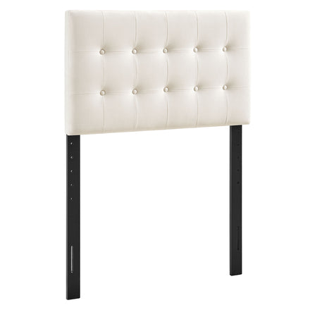 Emily Stain-Resistant Performance Velvet Twin Size Headboard in Alabaster