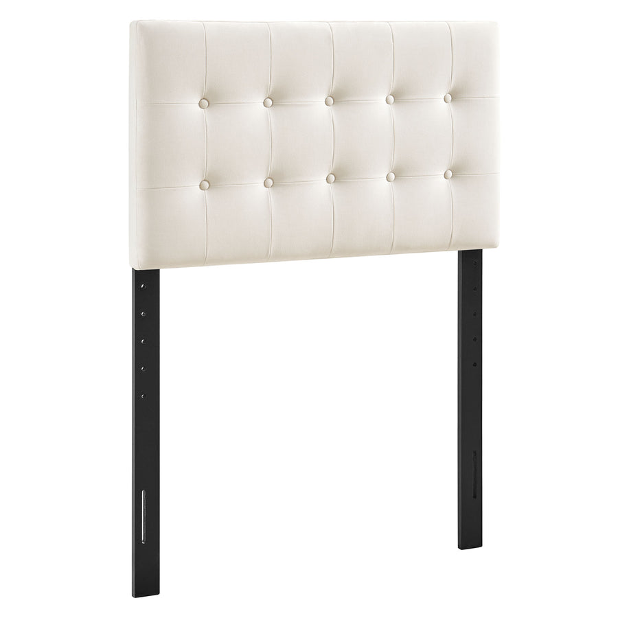 Vale Stain-Resistant Performance Velvet Twin Size Headboard in Alabaster
