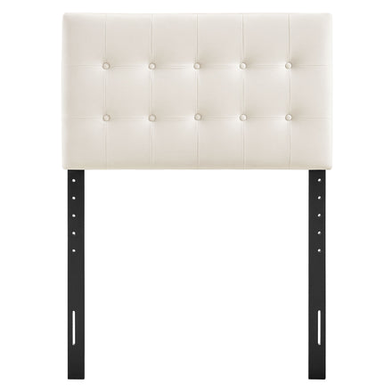Emily Stain-Resistant Performance Velvet Twin Size Headboard in Alabaster