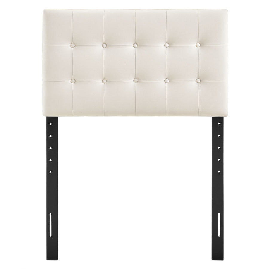 Vale Stain-Resistant Performance Velvet Twin Size Headboard in Alabaster