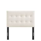 Vale Stain-Resistant Performance Velvet Twin Size Headboard in Alabaster