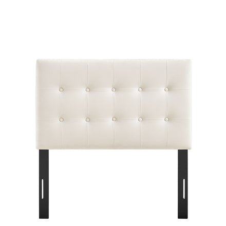 Emily Stain-Resistant Performance Velvet Twin Size Headboard in Alabaster