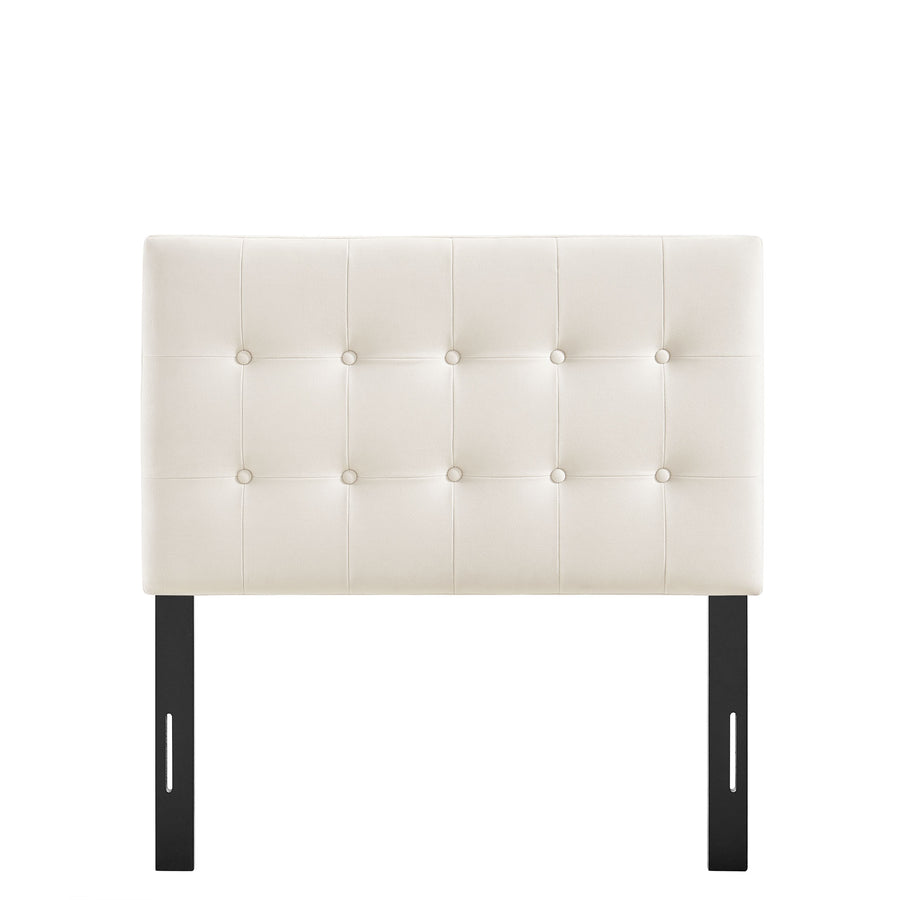 Vale Stain-Resistant Performance Velvet Twin Size Headboard in Alabaster