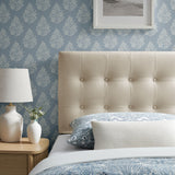 Vale Stain-Resistant Performance Velvet Twin Size Headboard in Alabaster