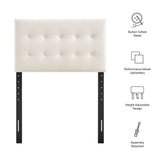 Vale Stain-Resistant Performance Velvet Twin Size Headboard in Alabaster