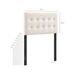 Vale Stain-Resistant Performance Velvet Twin Size Headboard in Alabaster