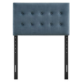 Vale Stain-Resistant Performance Velvet Twin Size Headboard in Cadet Blue