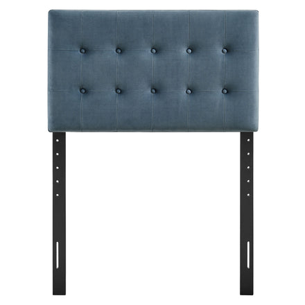 Emily Stain-Resistant Performance Velvet Twin Size Headboard in Cadet Blue