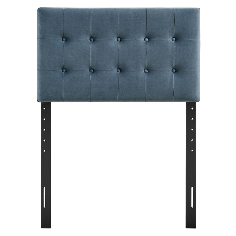 Vale Stain-Resistant Performance Velvet Twin Size Headboard in Cadet Blue