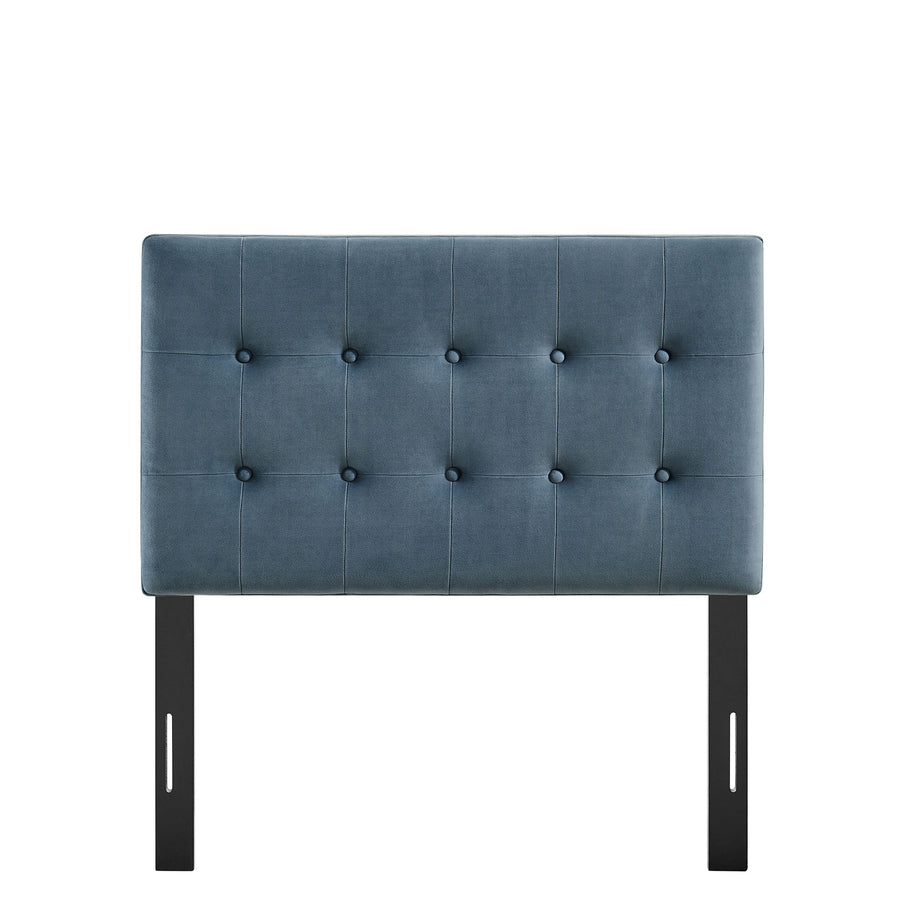 Vale Stain-Resistant Performance Velvet Twin Size Headboard in Cadet Blue