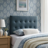 Vale Stain-Resistant Performance Velvet Twin Size Headboard in Cadet Blue