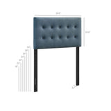 Vale Stain-Resistant Performance Velvet Twin Size Headboard in Cadet Blue