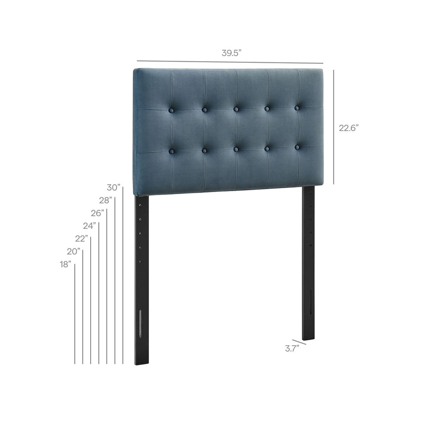 Vale Stain-Resistant Performance Velvet Twin Size Headboard in Cadet Blue